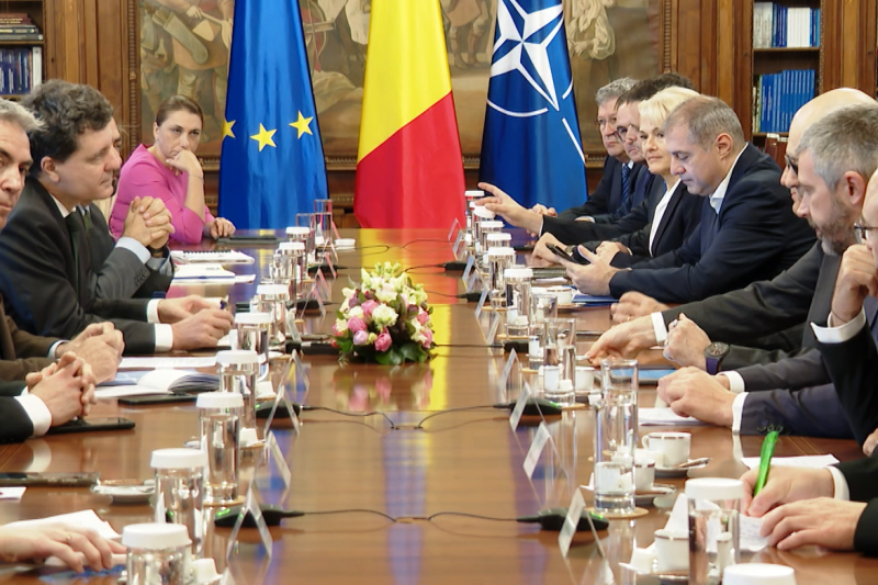 Întâlnirea președintelui Nicușor Dan cu reprezentanți ai mediului de afaceri, joi, 29 mai 2025. Foto: captură video Administrația Prezidențială